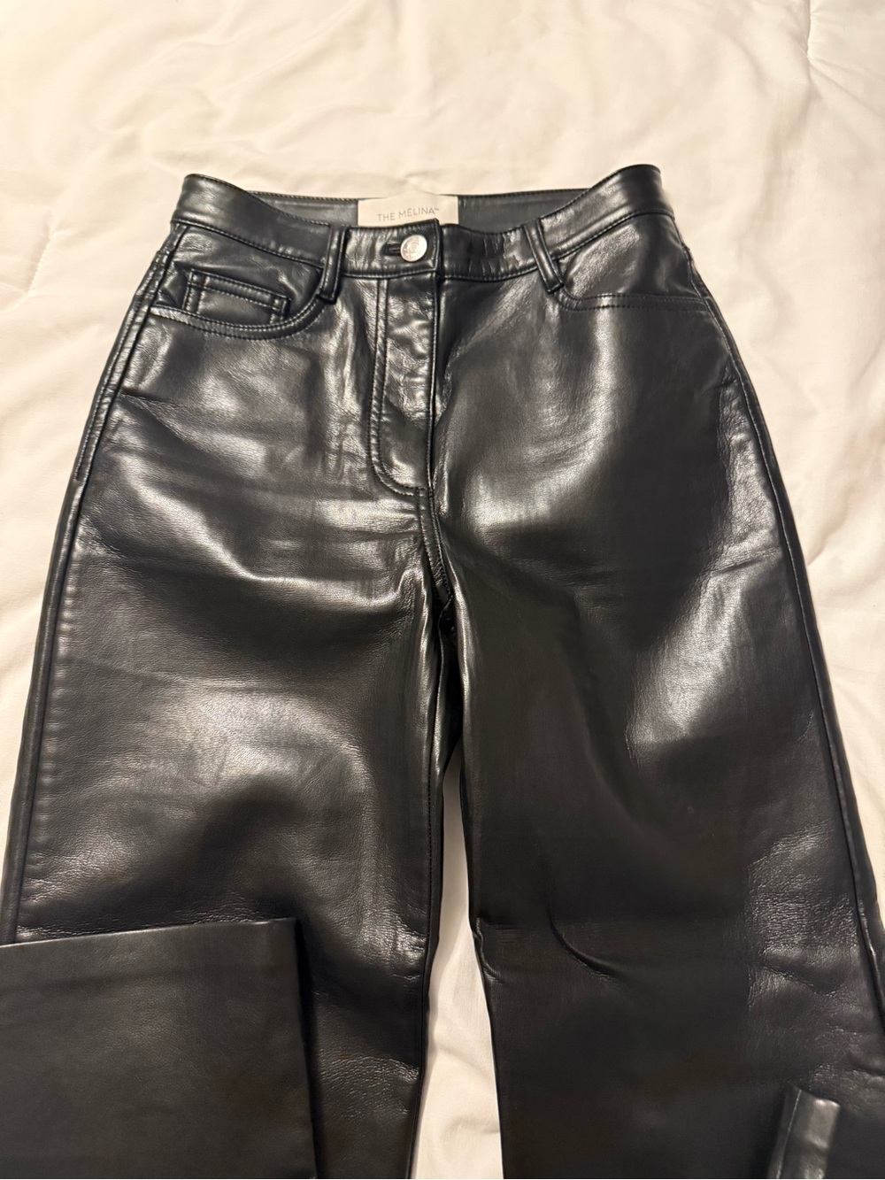 Aritzia Melina Wilfred size 00
Black Faux Leather Straight-Leg Pants